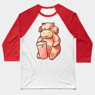 Strawberry Cow Having some Strawberry Milk Baseball T-Shirt